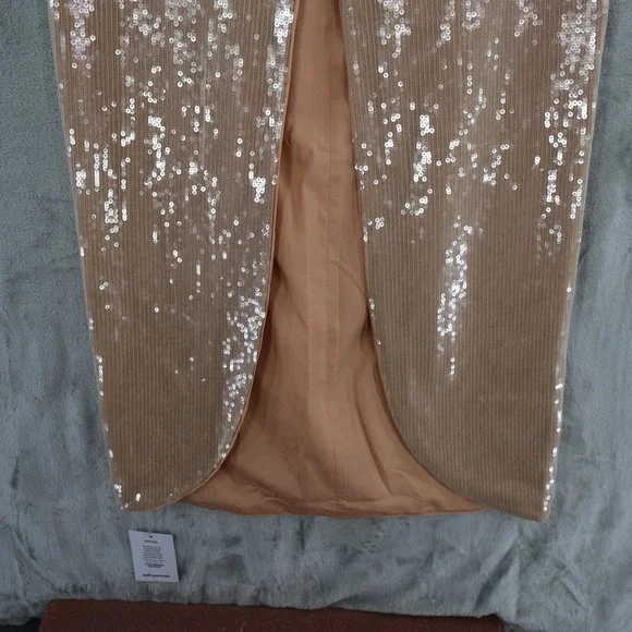 self portrait brown sequin maxi dress Brown Satin Diamante Maxi Dress  self-portrait